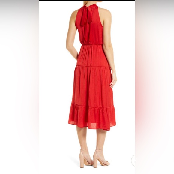 Sam Edelmen High Neck Satin Maxi Dress - Picture 3 of 4